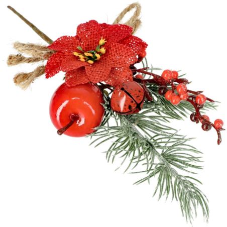 PIK ŚWIĄTECZNY Z DZWONKIEM  26CM  / 1677 RED