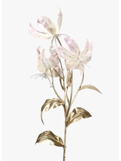 GLORIAOZA ZIMOWA ZE ZŁOTĄ ŁODYGĄ 42CM LT PINK
