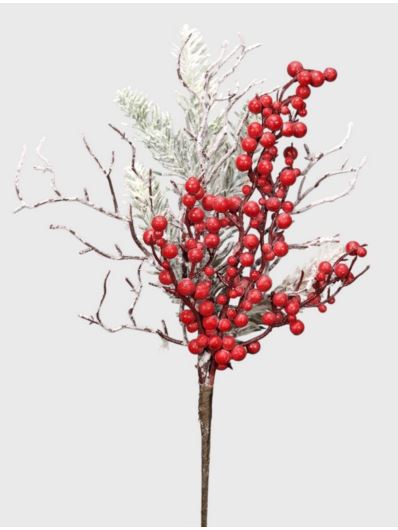 IRGA Z SNIEŻNA IGLASTA GAŁĄZKĄ 34CM RED SNOW