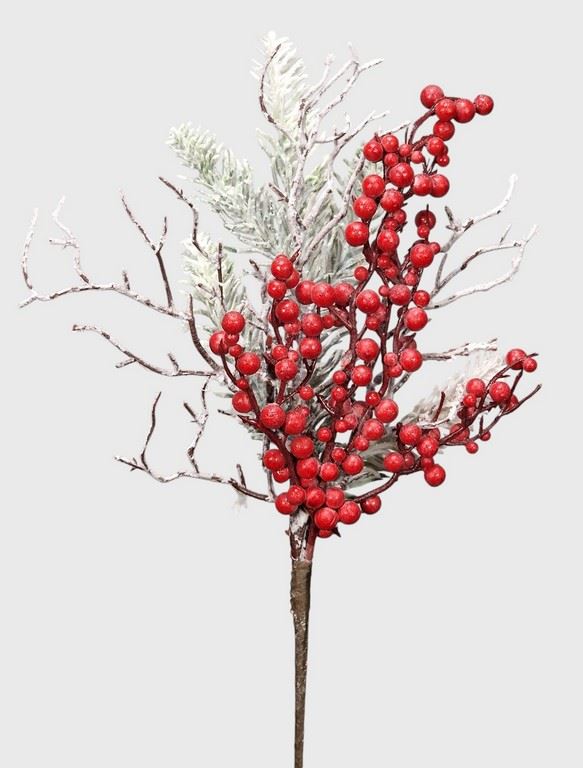 IRGA Z SNIEŻNA IGLASTA GAŁĄZKĄ 34CM RED SNOW