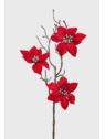 POINSECJA VELVET 3 KWIATY 65CM PURE RED