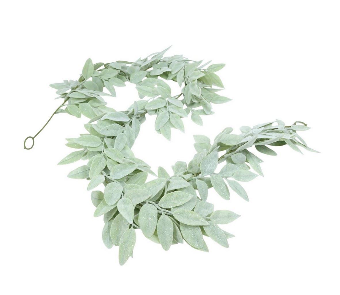 GIRLANDA LIŚC LAUROWY FLOCK 172CM SZRON LT GREEN