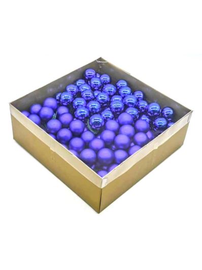 BOMBKI SZKŁO Z DRUCIKIEM 144SZT SHINE-MAT BLUE