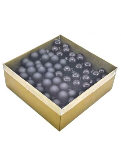 BOMBKI SZKŁO Z DRUCIKIEM 144SZT SHINE-MAT BLACK