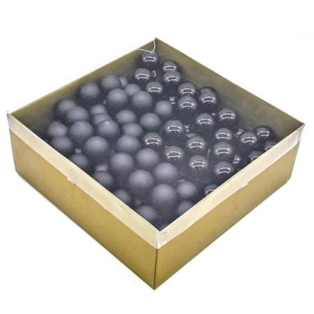BOMBKI SZKŁO Z DRUCIKIEM 144SZT SHINE-MAT BLACK