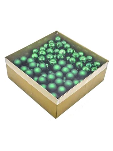 BOMBKI SZKŁO Z DRUCIKIEM 144SZT SHINE-MAT GREEN