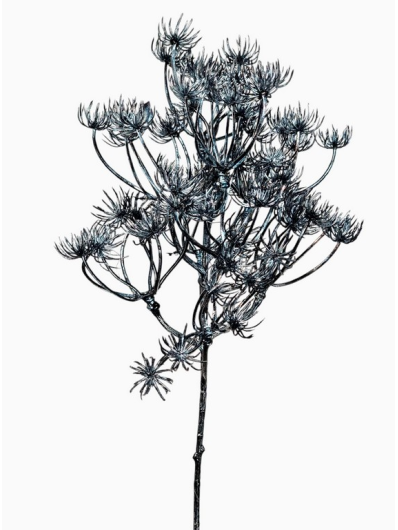 KOPER GAŁĄZKA METALIZOWANA 34CM METALIC BLACK BLUE