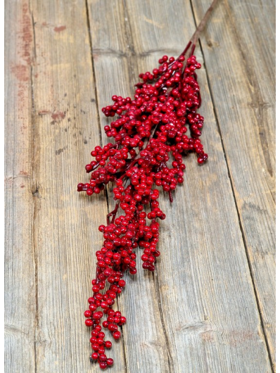 IRGA DROBNE OWOCE GAŁĄZKA DEKORACYJNA 79CM RED