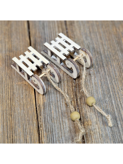 SANKI DREWNIANE 6CM ZAWIESZKA 2SZT./PACZ NATURAL