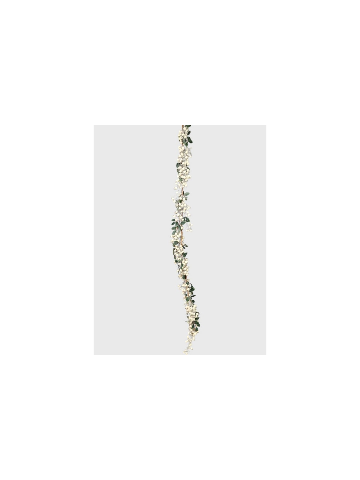 Girlanda zimowy głóg z listkami 170cm white cream