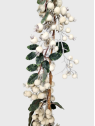 Girlanda zimowy głóg z listkami 170cm white cream