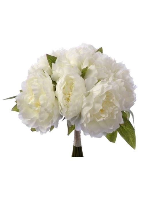 PEONIA BUKIET 38CM 12 KWIATÓW SUN533 (WHITE) CREAM