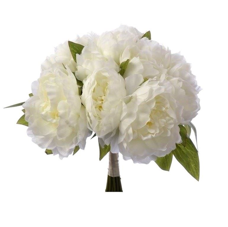 PEONIA BUKIET 38CM 12 KWIATÓW SUN533 (WHITE) CREAM