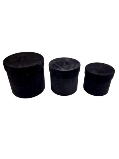 FLOWER BOX VELVET KOMPLET 3SZT WELUR BLACK