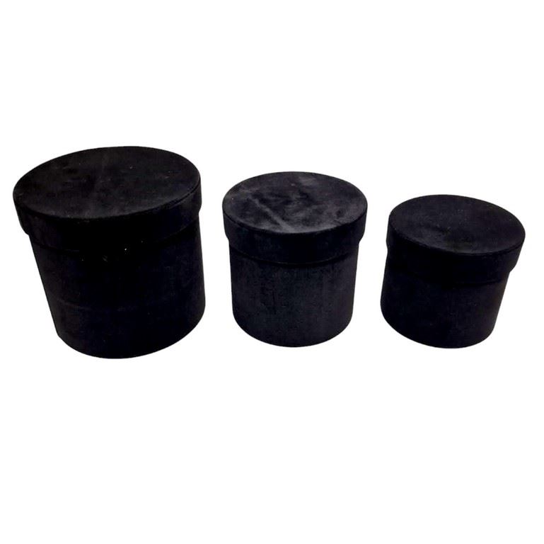 FLOWER BOX VELVET KOMPLET 3SZT WELUR BLACK