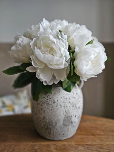 PEONIA BUKIET 38CM 12 KWIATÓW  SUN533 ICE CREAM