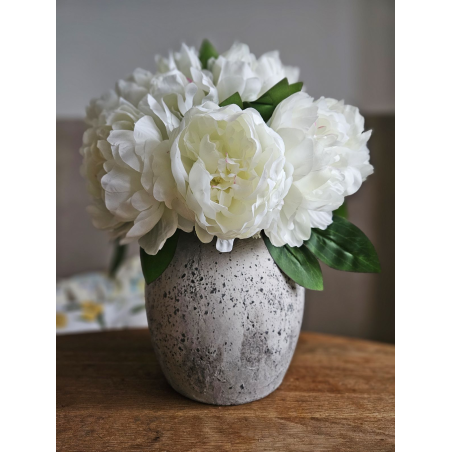 PEONIA BUKIET 38CM 12 KWIATÓW SUN533 (WHITE) CREAM