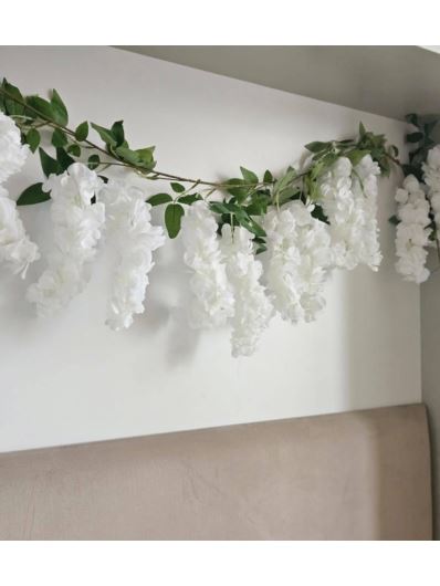 WISTERIA GIRLANDA 160CM 13 KWIATÓW WHITE