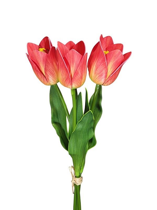 TULIPAN PĘCZEK 3 KWIATY 44CM PIANKA FLAME ORANGE