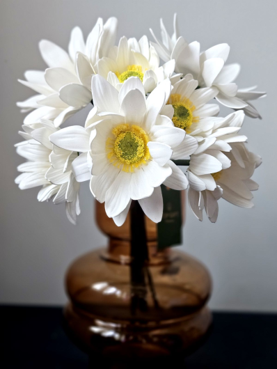 GERBERA PĘCZEK 34CM 7 KWIATÓW CV32650 WHITE