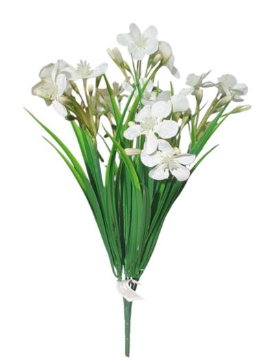 TRAWKA Z KWIATKAMI BUKIET 35CM WHITE