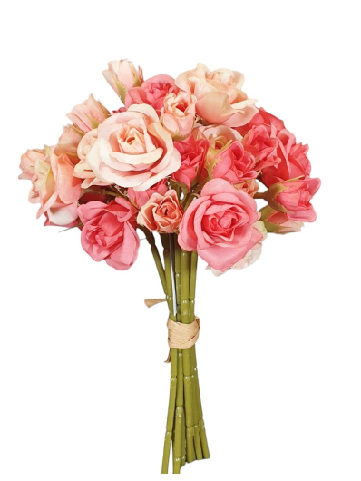 PĘCZEK RÓŻYCZEK 9 GAŁĄZEK W PĄKU 36CM CORAL PINK