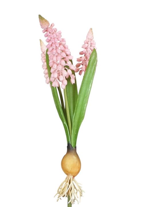 SZAFIREK Z CEBULKĄ  X3 BUKIET GUMA 20CM PINK