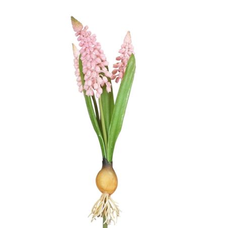 SZAFIREK Z CEBULKĄ  X3 BUKIET GUMA 20CM PINK