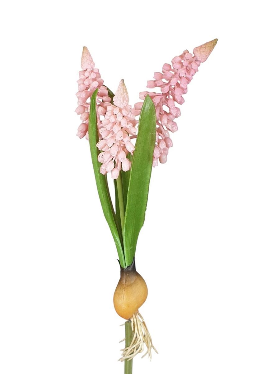 SZAFIREK Z CEBULKĄ  X3 BUKIET GUMA 20CM PINK