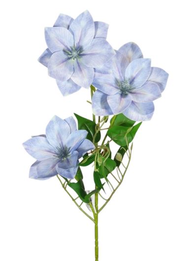 CLEMATIS 3 KWIATY REAL TOUCH 80CM JLK001 BLUE