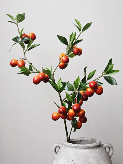 CZEREŚNIA GAŁĄZKA DEKORACYJNA 94CM RED ORANGE