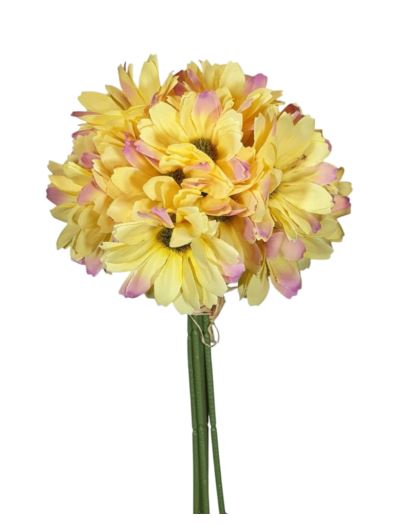 RUMIANEK PĘCZEK 28CM 24 KWIATKI /204  YELLOW