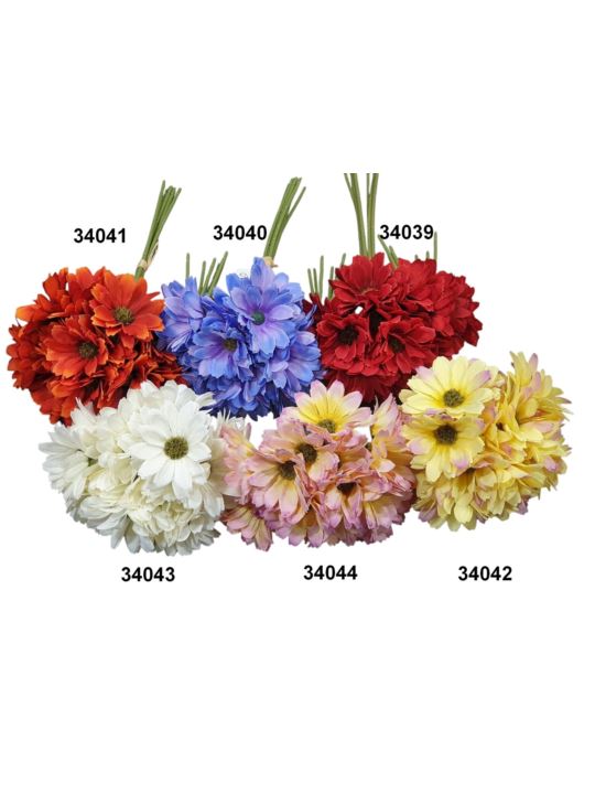 RUMIANEK PĘCZEK 28CM 24 KWIATKI /204  YELLOW