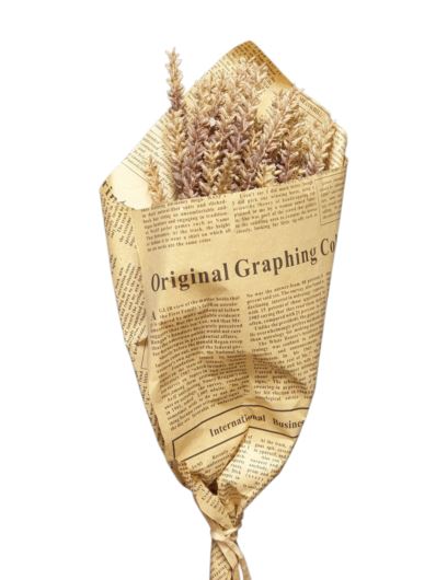 LAWENDA BUKIET W PAPIERZE /4645 35CM BROWN