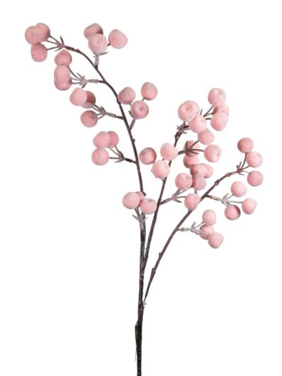 GAŁĄZKA FLOKOWANE OWOCE OKRĄGŁE 80CM PEACH