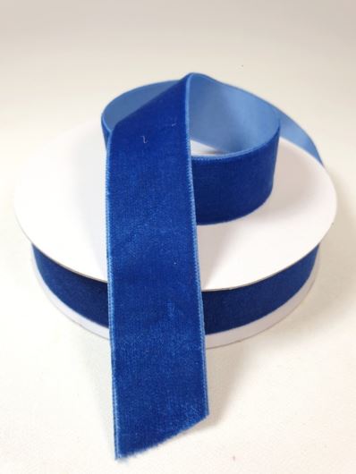 WSTĄŻKA VELVET SZER. 25MM DŁ.9M DK BLUE