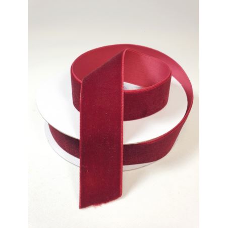 WSTĄŻKA VELVET SZER. 25MM DŁ.9M BURGUNDY