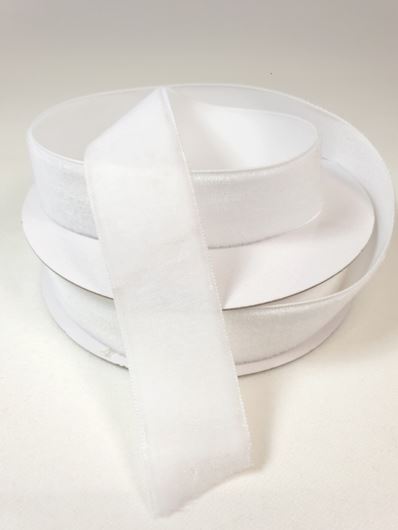 WSTĄŻKA VELVET SZER. 25MM DŁ.9M WHITE