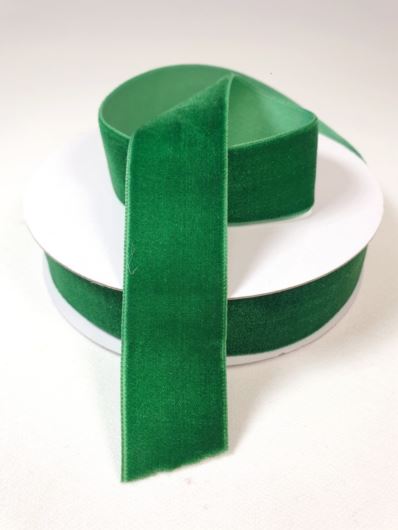 WSTĄŻKA VELVET SZER. 25MM DŁ.9M DK GREEN