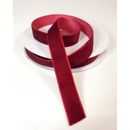 WSTĄŻKA VELVET SZER. 15MM DŁ.9M BURGUNDY