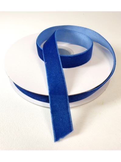 WSTĄŻKA VELVET SZER. 15MM DŁ.9M DK BLUE