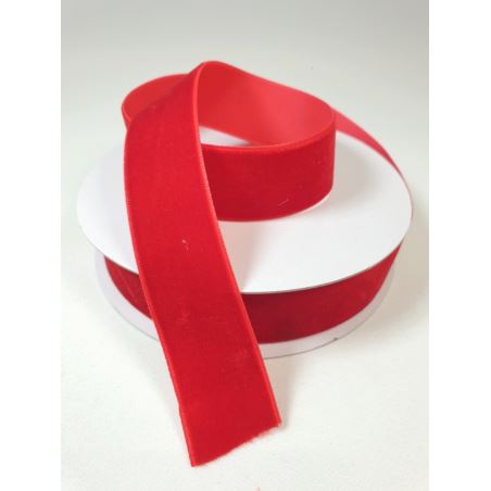 WSTĄŻKA VELVET SZER. 25MM DŁ.9M RED
