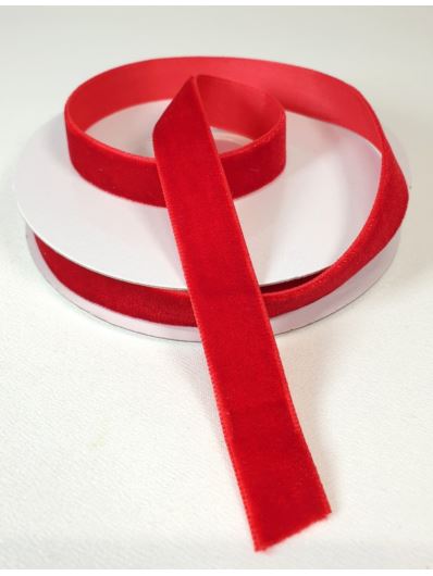 WSTĄŻKA VELVET SZER. 15MM DŁ.9M RED