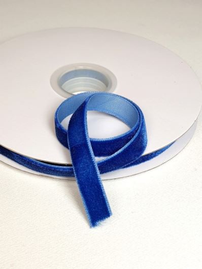 WSTĄŻKA VELVET SZER. 10MM DŁ.9M DK BLUE