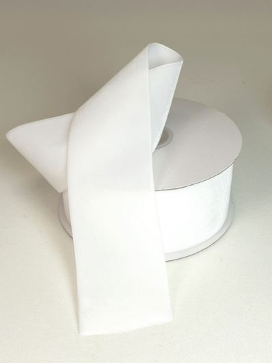 WSTĄŻKA VELVET SZER. 50MM DŁ.9M WHITE