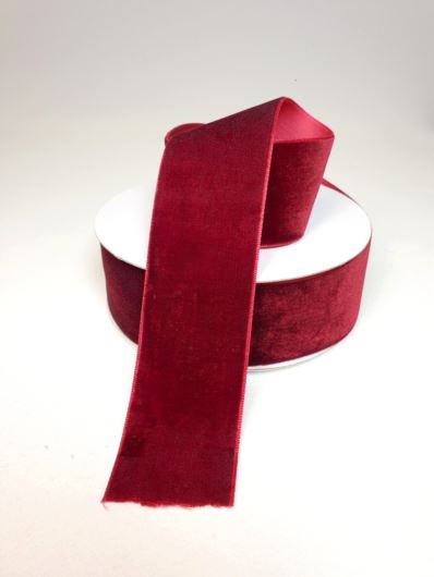 WSTĄŻKA VELVET SZER. 38MM DŁ.9M BURGUNDY