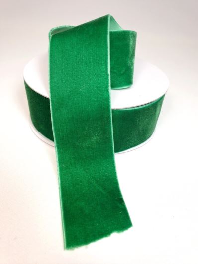 WSTĄŻKA VELVET SZER. 38MM DŁ.9M DK GREEN