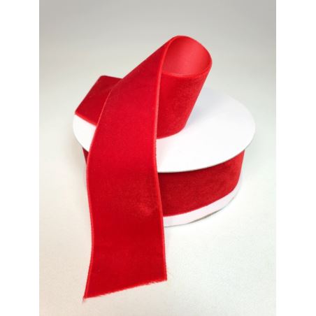 WSTĄŻKA VELVET SZER. 38MM DŁ.9M RED