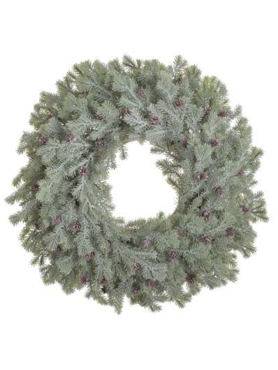 Ośnieżony wianek iglasty -sztucz.rośl.