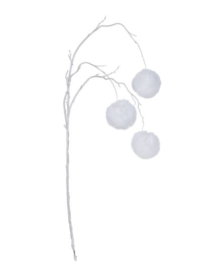 POMPONY GAŁĄZKA ŚWIĄTECZNA 90CM NCG020 WHITE